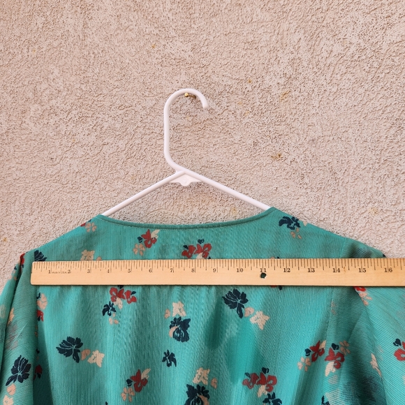 HATCH The Nines Women's Maternity Dress Extra Large Green Floral Flutter Sleeve - Picture 8 of 10